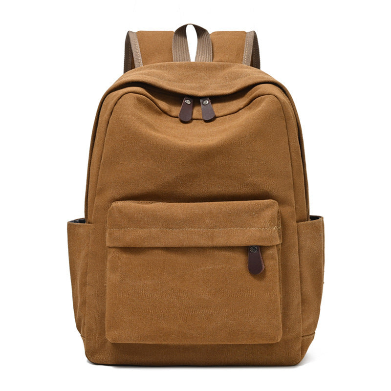 Canvas backpack with front pocket