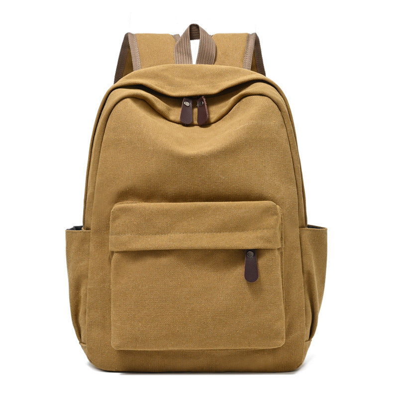 Canvas backpack with front pocket
