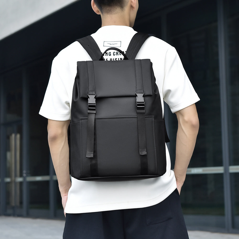 Structured backpack with buckle closure