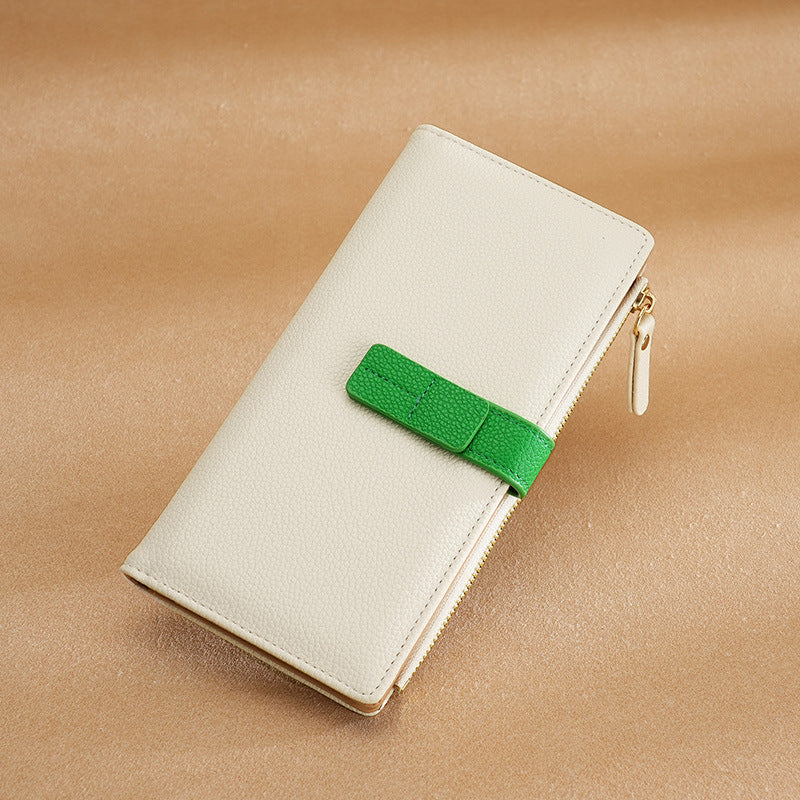 Rectangular wallet with contrasting strap