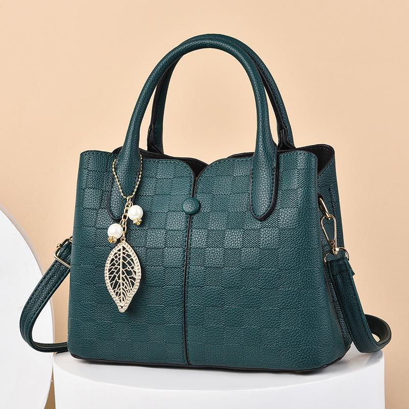 Structured handbag with checkered texture