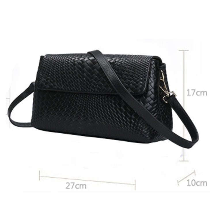 Textured flap handbag with shoulder strap