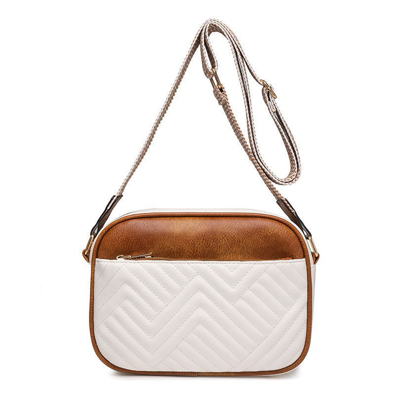 Quilted crossbody bag with front pocket