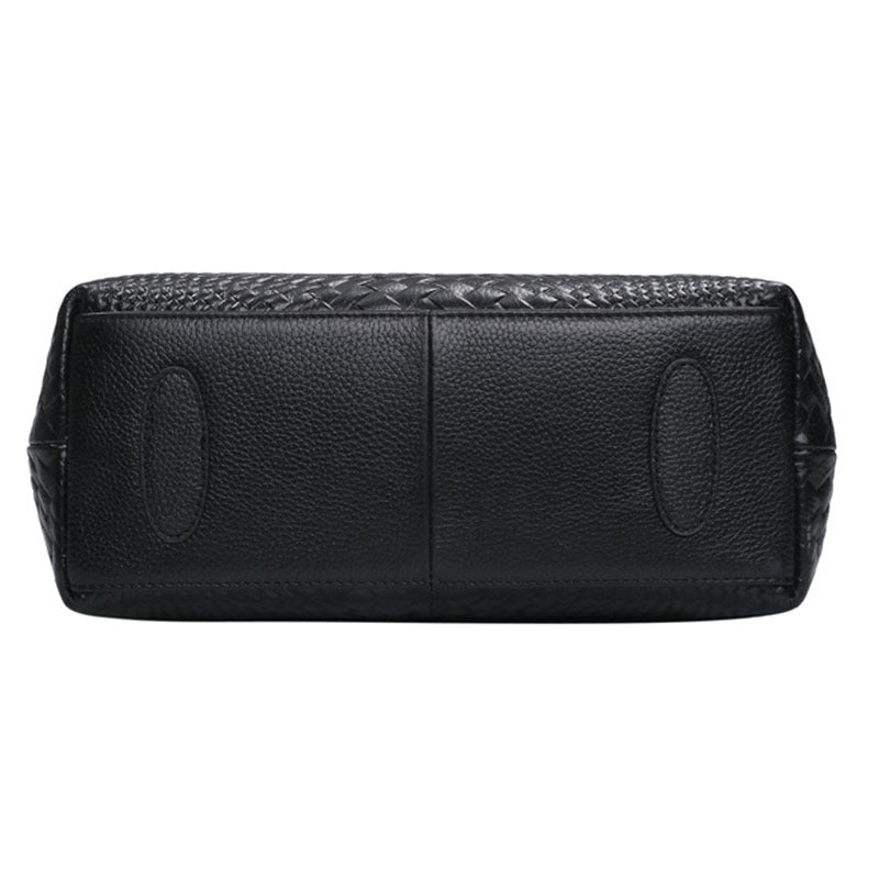 Textured flap handbag with shoulder strap