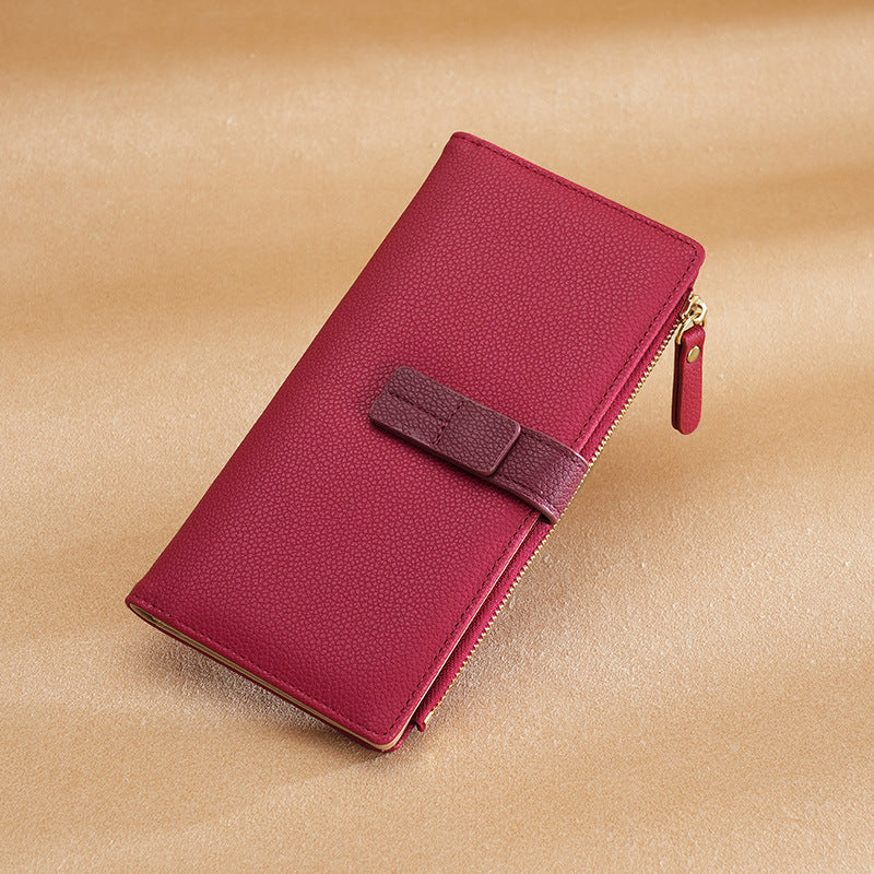 Rectangular wallet with contrasting strap