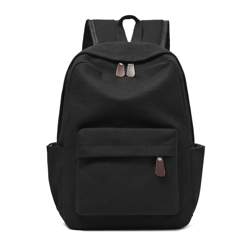 Canvas backpack with front pocket
