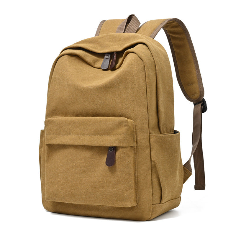 Canvas backpack with front pocket