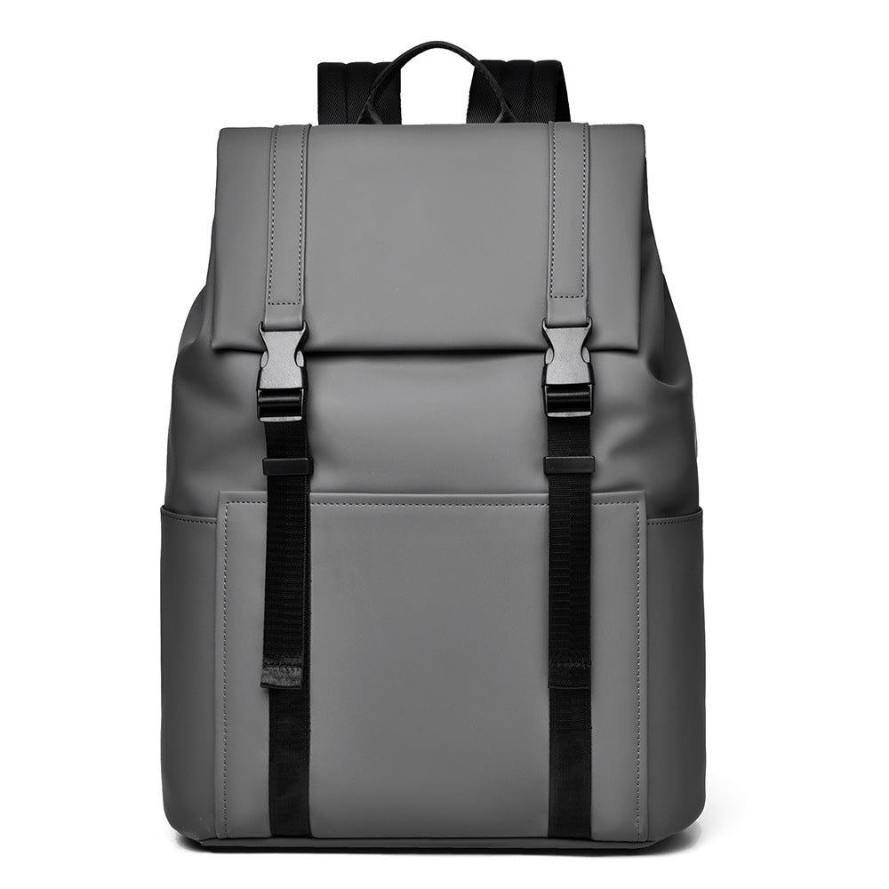 Structured backpack with buckle closure