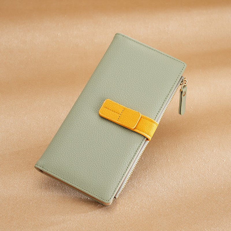 Rectangular wallet with contrasting strap