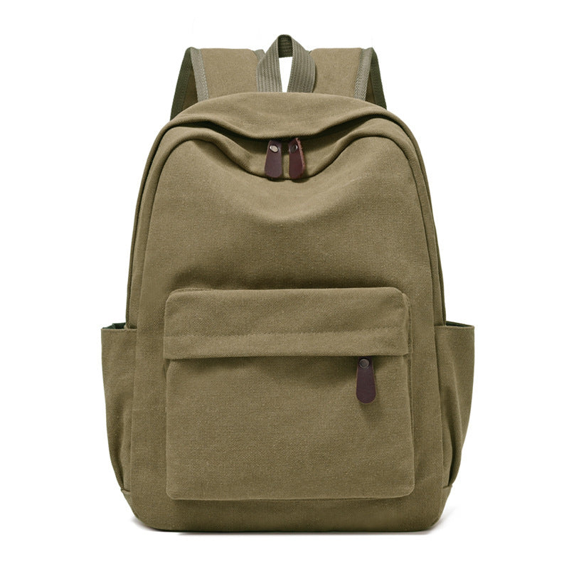 Canvas backpack with front pocket