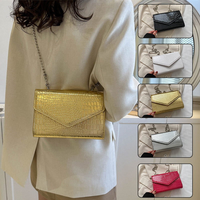 Envelope crossbody bag with chain strap