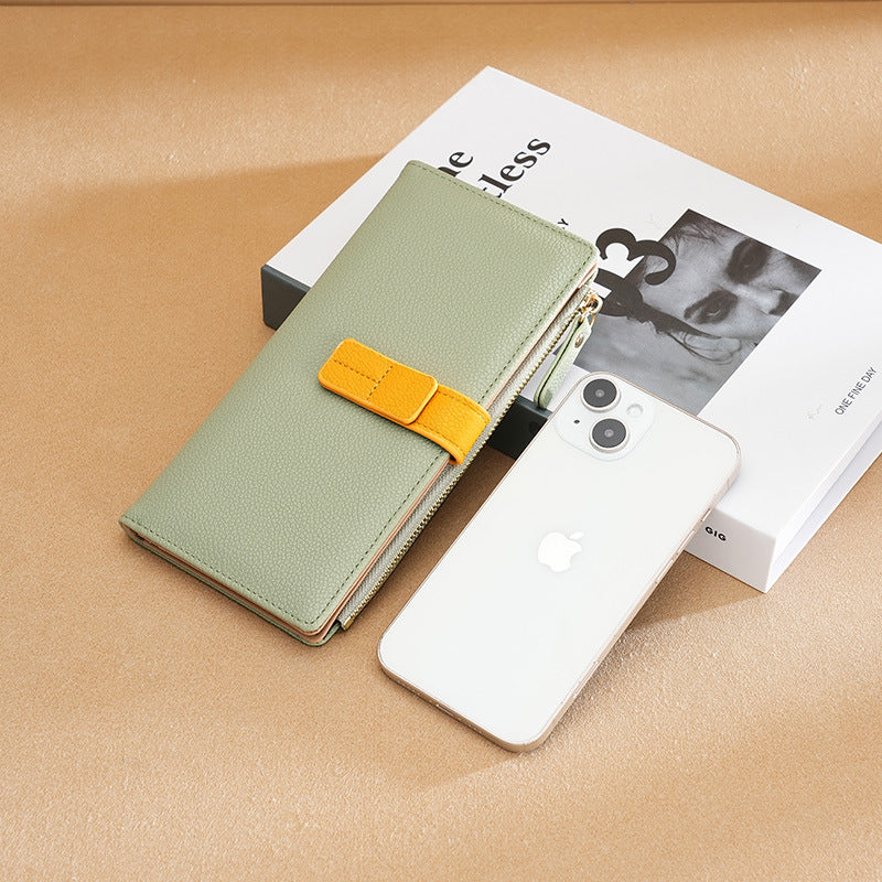 Rectangular wallet with contrasting strap