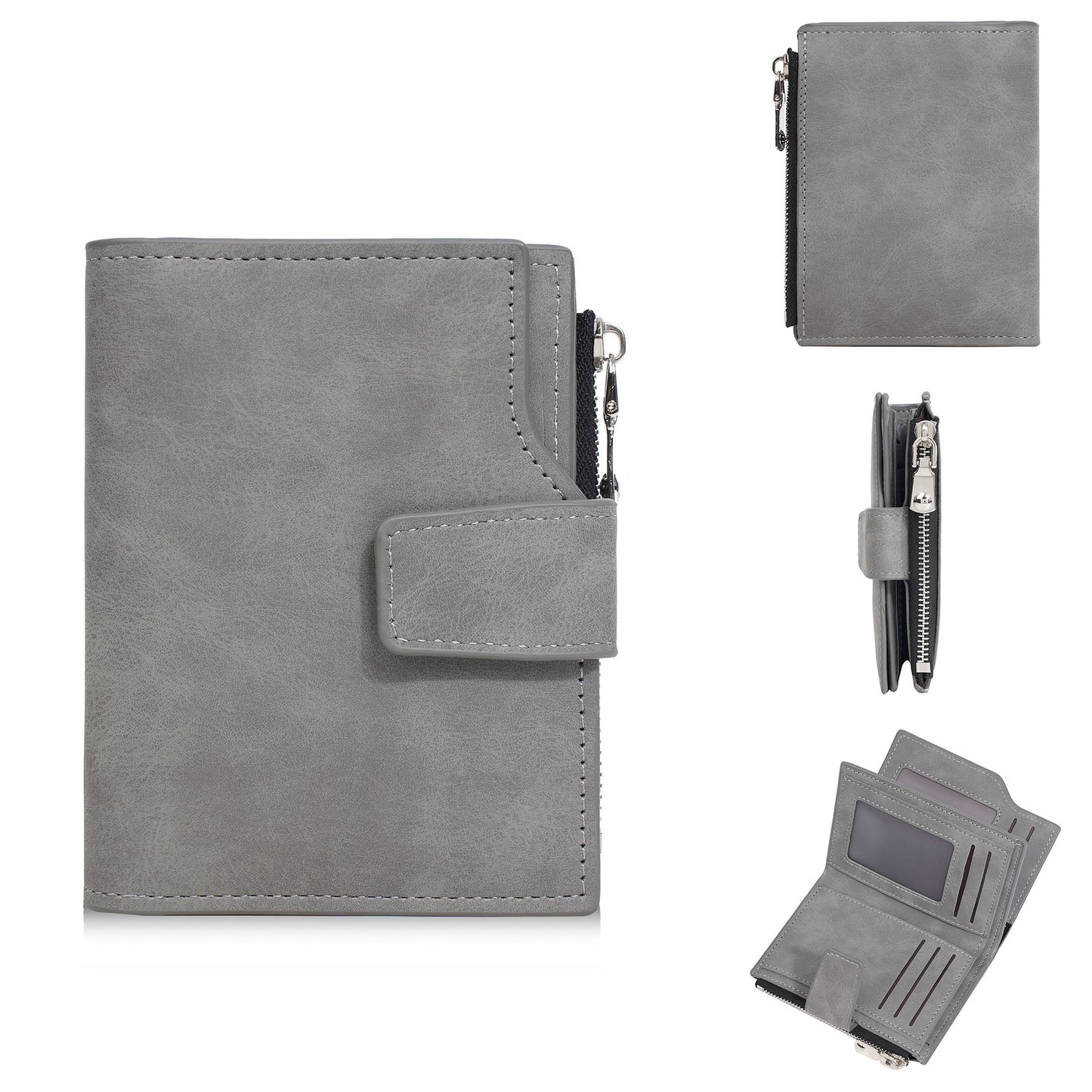 Compact wallet with snap closure