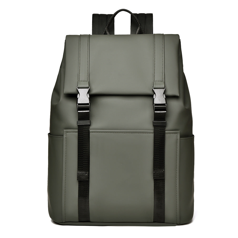 Structured backpack with buckle closure