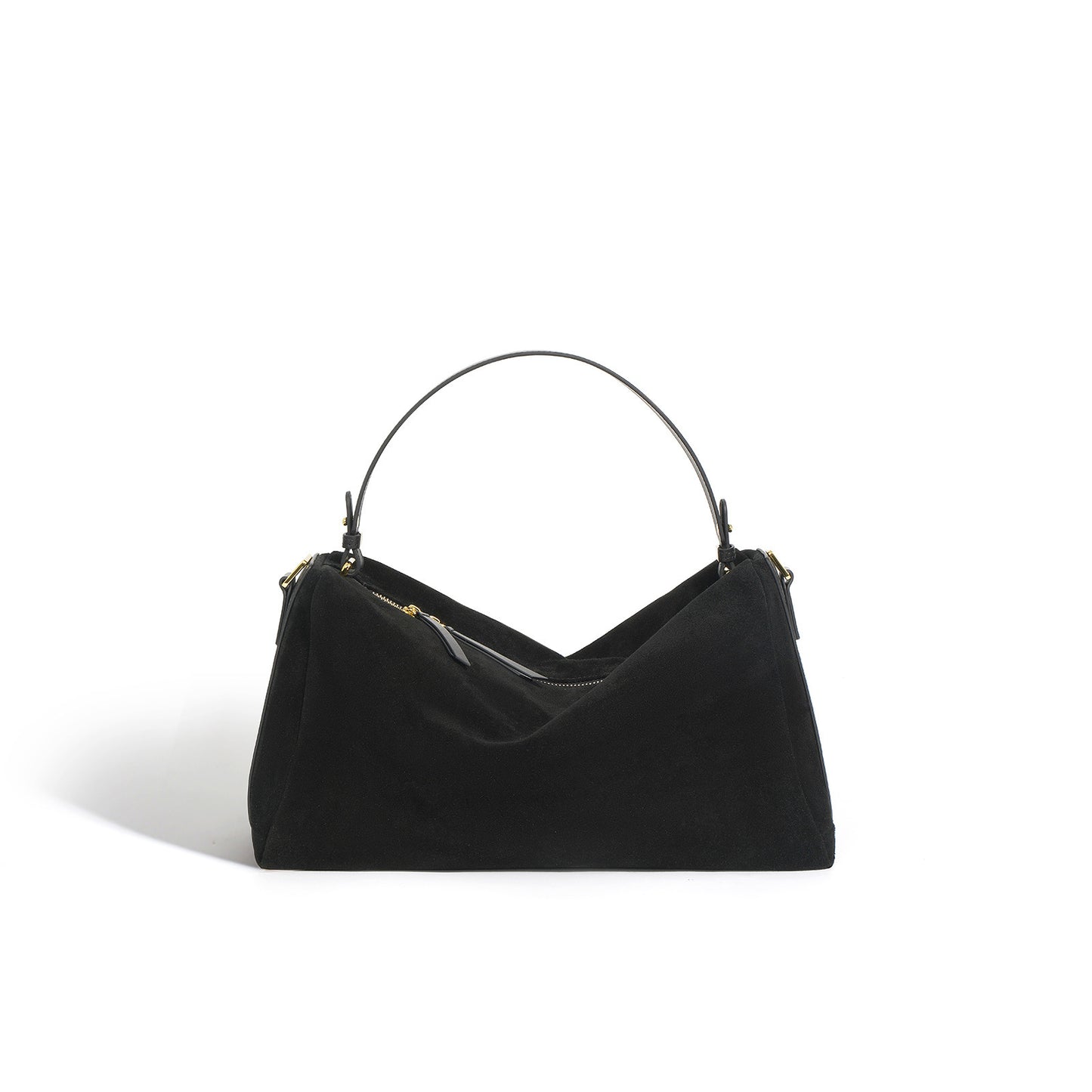 Triangular handbag with single handle