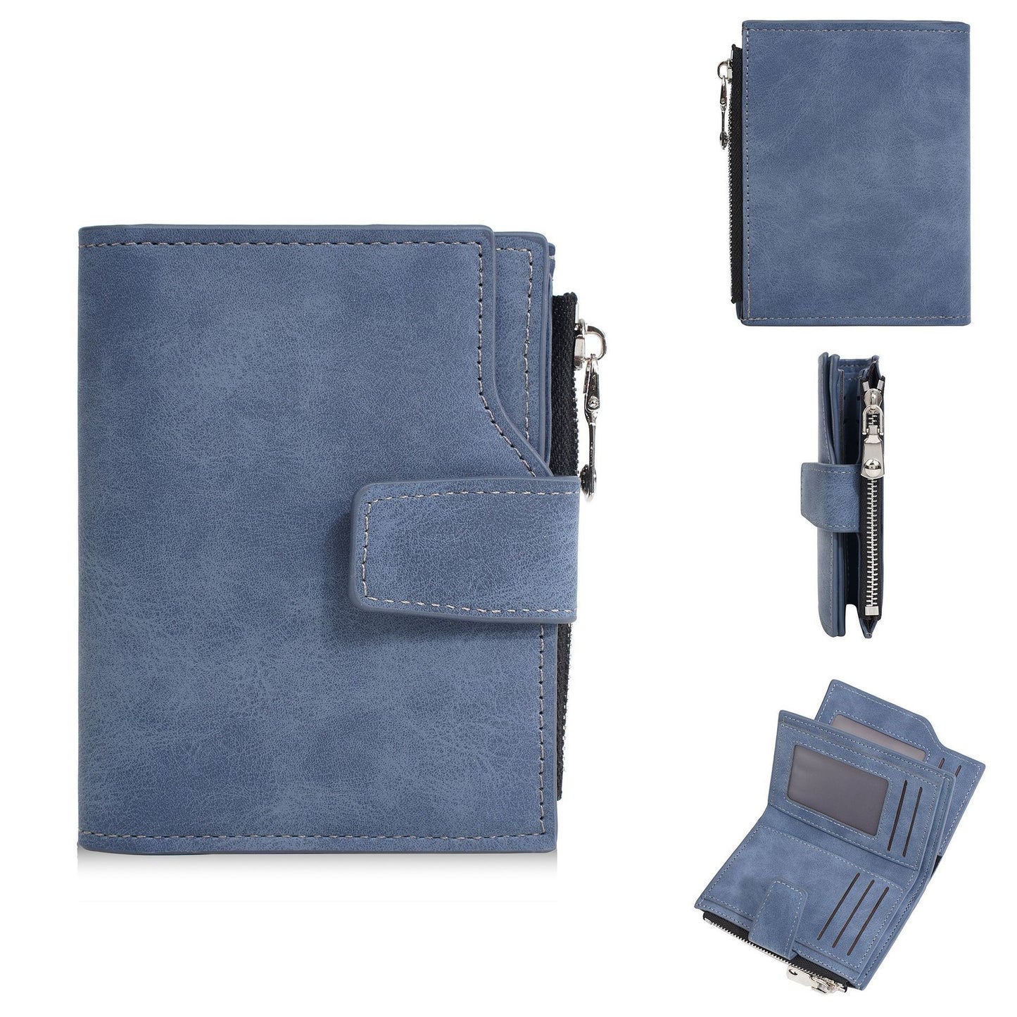 Compact wallet with snap closure