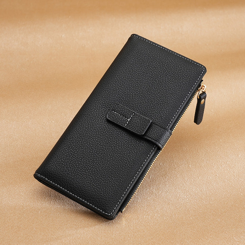 Rectangular wallet with contrasting strap