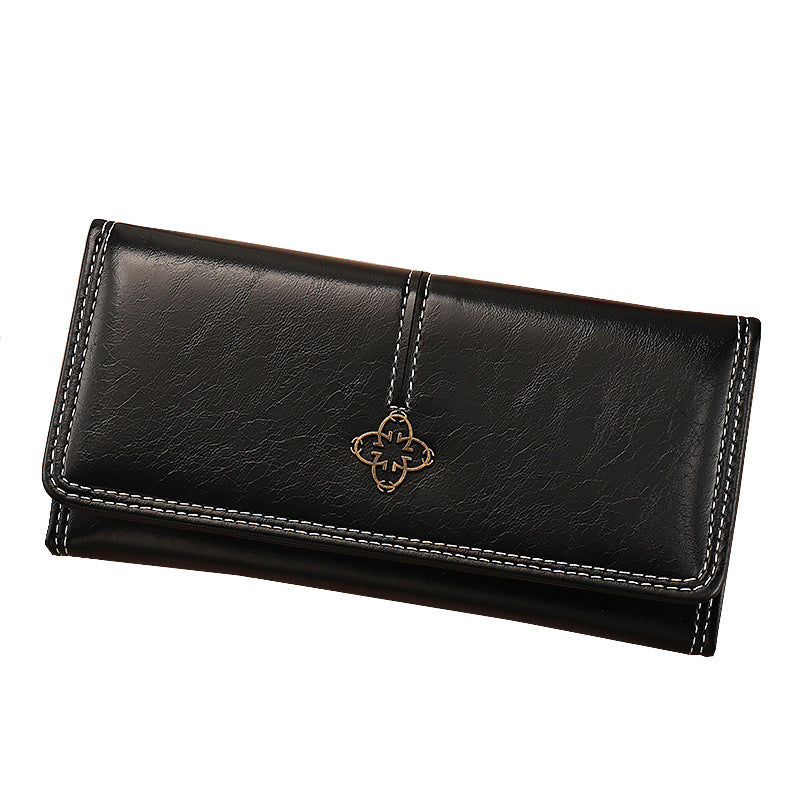 Slim wallet with flap closure