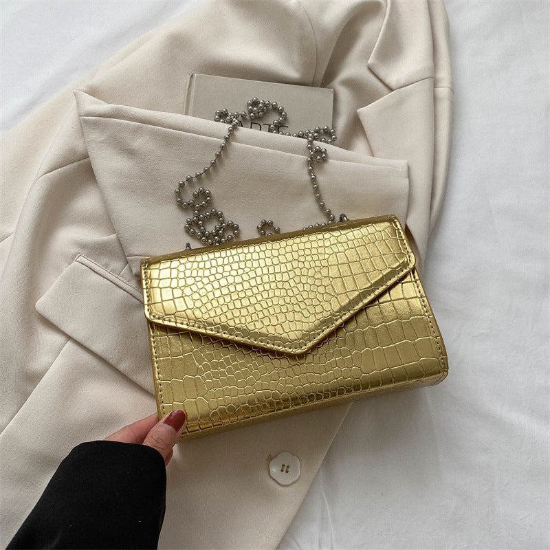 Envelope crossbody bag with chain strap