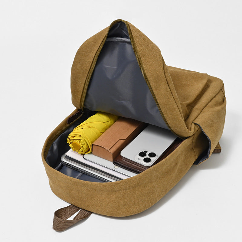 Canvas backpack with front pocket