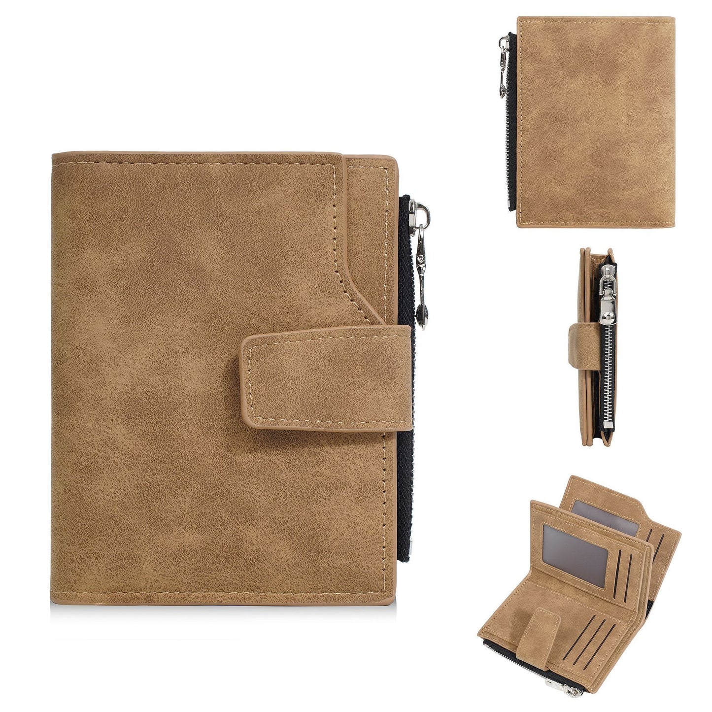 Compact wallet with snap closure
