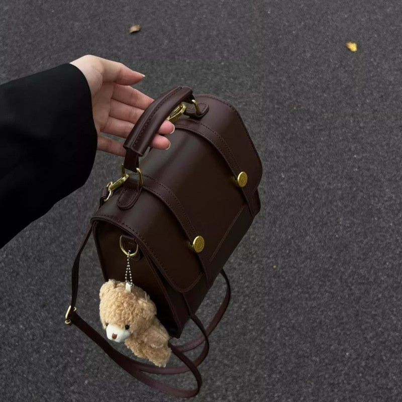 Compact Structured Shoulder Bag with Flap Closure - BagsWorld24