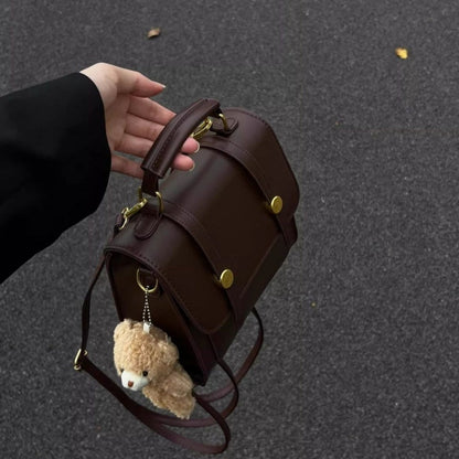 Compact Structured Shoulder Bag with Flap Closure - BagsWorld24