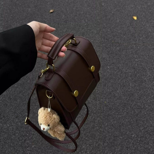 Compact Structured Shoulder Bag with Flap Closure - BagsWorld24