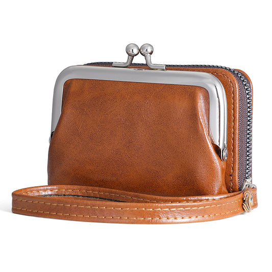 Compact wallet with dual closure design