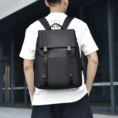 Structured backpack with buckle closure