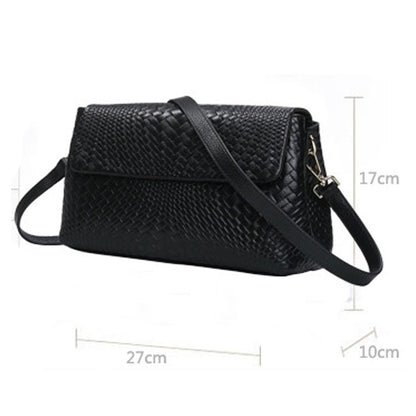 Textured flap handbag with shoulder strap