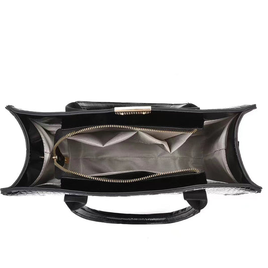 Embossed handbag set with wallet