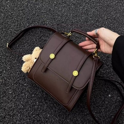 Compact Structured Shoulder Bag with Flap Closure - BagsWorld24