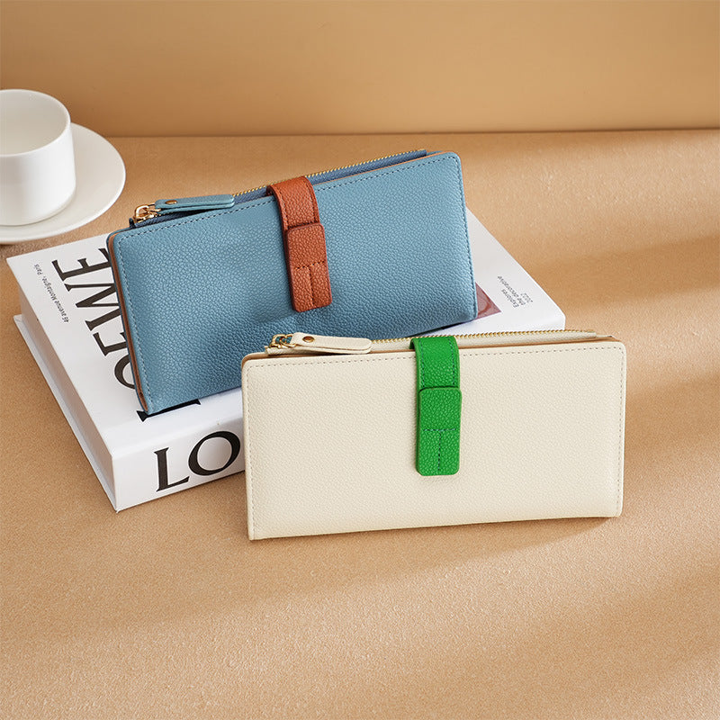 Rectangular wallet with contrasting strap