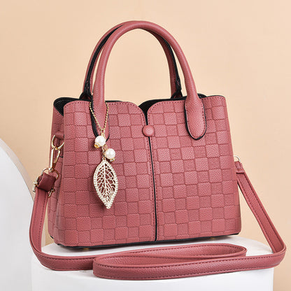 Structured handbag with checkered texture