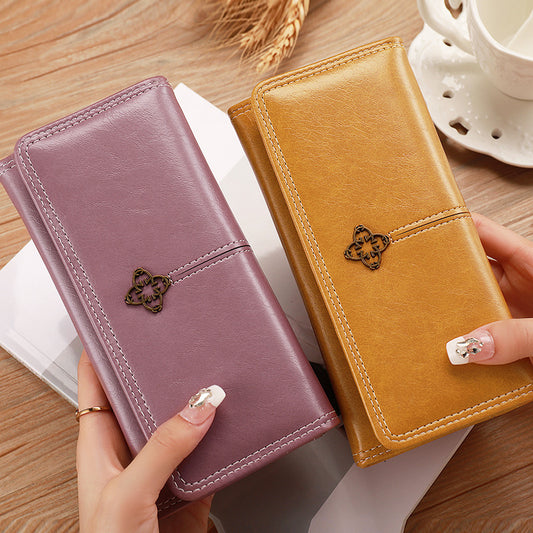 Slim wallet with flap closure