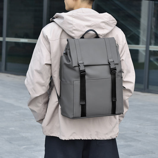 Structured backpack with buckle closure