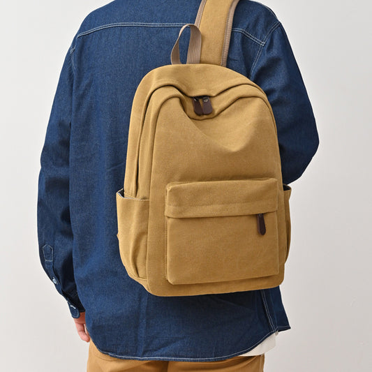 Canvas backpack with front pocket