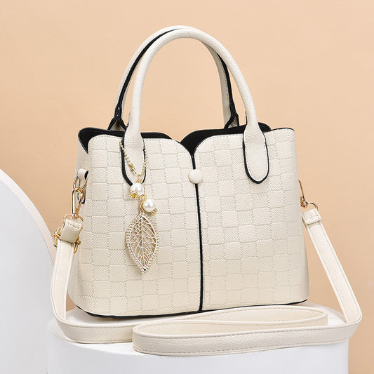 Structured handbag with checkered texture