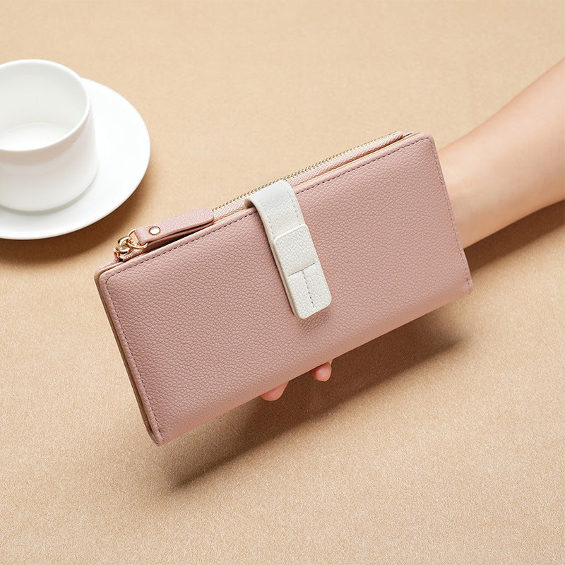Rectangular wallet with contrasting strap