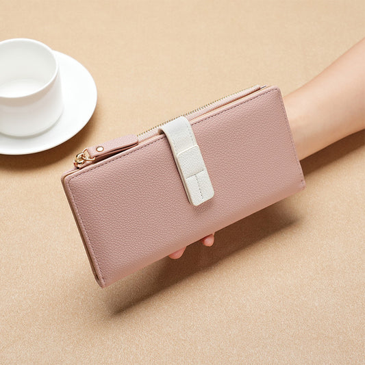 Rectangular wallet with contrasting strap