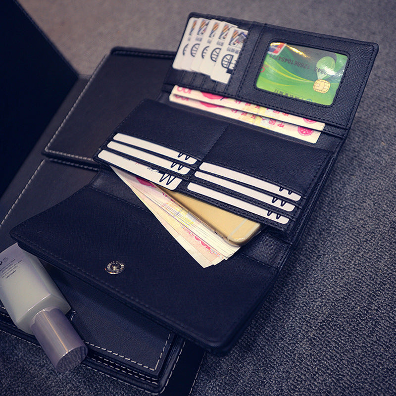 Studded wallet with flap closure