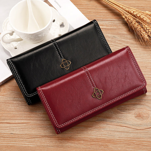 Slim wallet with flap closure