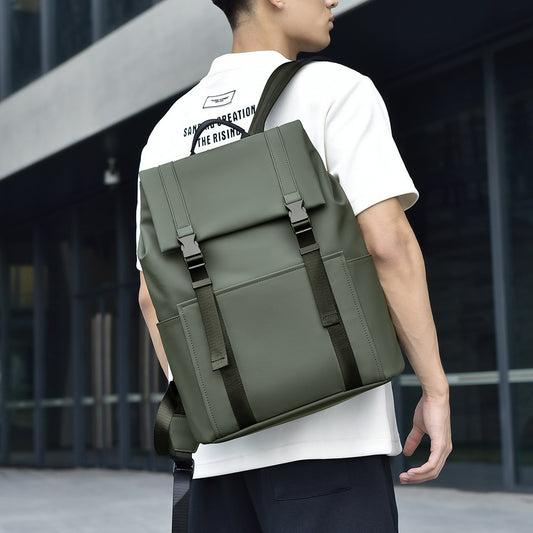 Structured backpack with buckle closure