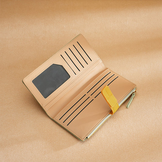 Rectangular wallet with contrasting strap