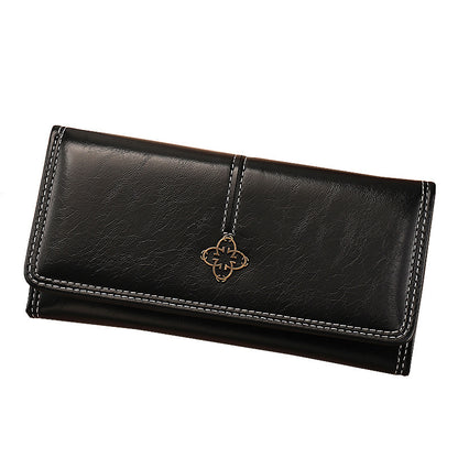 Slim wallet with flap closure