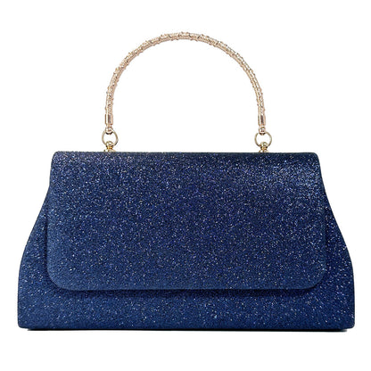 Glitter handbag with rhinestone handle