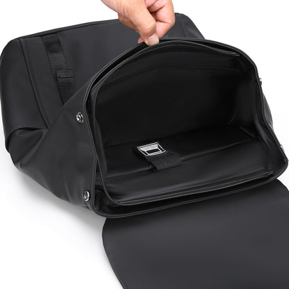 Structured backpack with buckle closure